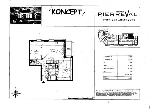 Appartement F3 &agrave; louer - 3 pi&egrave;ces - 52,89 m2 - St Jean De Braye - 45 - CENTRE