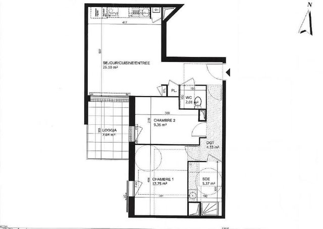 Appartement F3 &agrave; louer - 3 pi&egrave;ces - 59,92 m2 - St Jean De Braye - 45 - CENTRE
