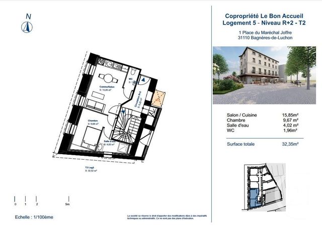 Appartement F2 à vendre - 2 pièces - 32,35 m2 - Bagneres De Luchon - 31 - MIDI-PYRENEES