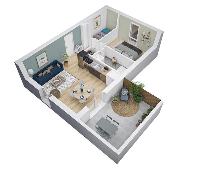 Appartement à vendre - 2 pièces - 45,34 m2 - Equihen Plage - 62 - NORD-PAS-DE-CALAIS