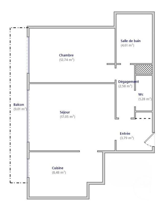 Appartement F2 à vendre - 2 pièces - 50 m2 - Paris - 75014 - ILE-DE-FRANCE