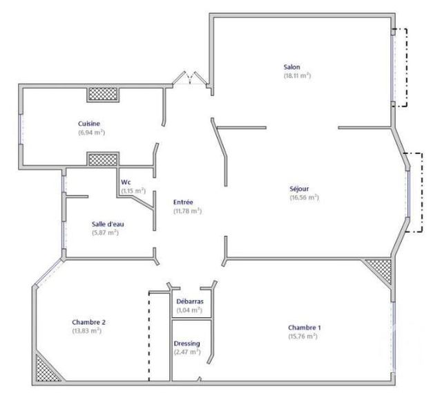 Appartement F4 &agrave; vendre - 4 pi&egrave;ces - 93,50 m2 - Paris - 75013 - ILE-DE-FRANCE