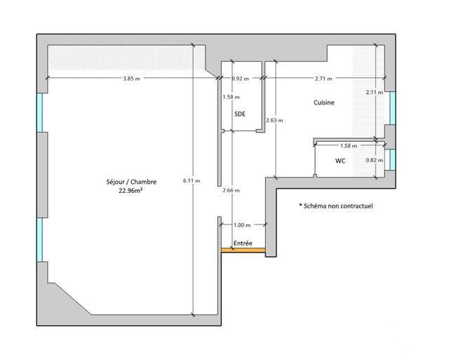 Appartement F2 &agrave; vendre - 2 pi&egrave;ces - 34,38 m2 - Paris - 75013 - ILE-DE-FRANCE