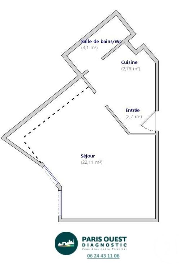 Appartement F1 &agrave; vendre - 1 pi&egrave;ce - 31,66 m2 - Paris - 75013 - ILE-DE-FRANCE