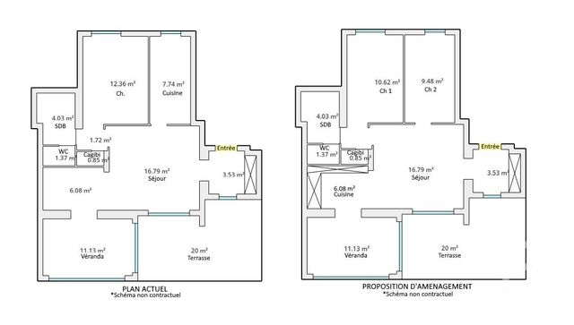 Appartement F3 &agrave; vendre - 3 pi&egrave;ces - 65,45 m2 - Paris - 75013 - ILE-DE-FRANCE