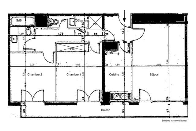 Appartement F3 &agrave; vendre - 3 pi&egrave;ces - 60,17 m2 - Paris - 75013 - ILE-DE-FRANCE