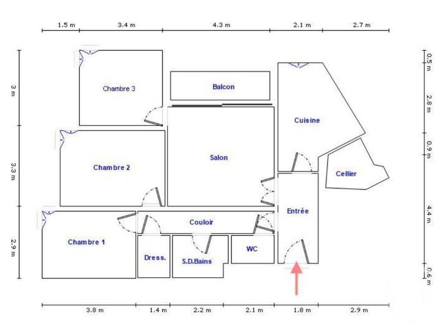 Appartement F4 à vendre - 4 pièces - 87,47 m2 - Paris - 75019 - ILE-DE-FRANCE