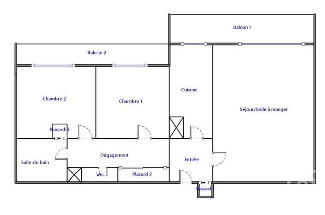 Appartement F3 à vendre - 3 pièces - 71,08 m2 - Paris - 75019 - ILE-DE-FRANCE