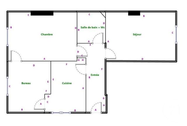 Appartement F3 &agrave; vendre - 3 pi&egrave;ces - 55,45 m2 - Paris - 75019 - ILE-DE-FRANCE