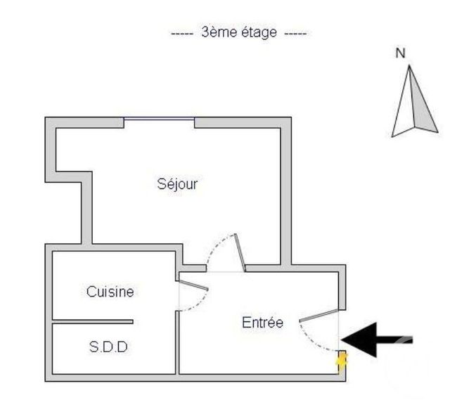 Appartement F1 &agrave; vendre - 1 pi&egrave;ce - 18,51 m2 - Paris - 75019 - ILE-DE-FRANCE