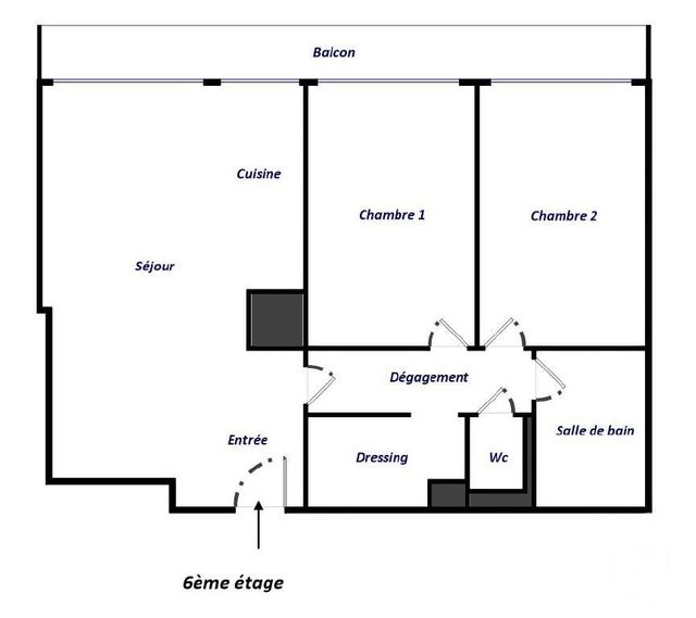 Appartement F3 à vendre - 3 pièces - 60,44 m2 - Paris - 75010 - ILE-DE-FRANCE