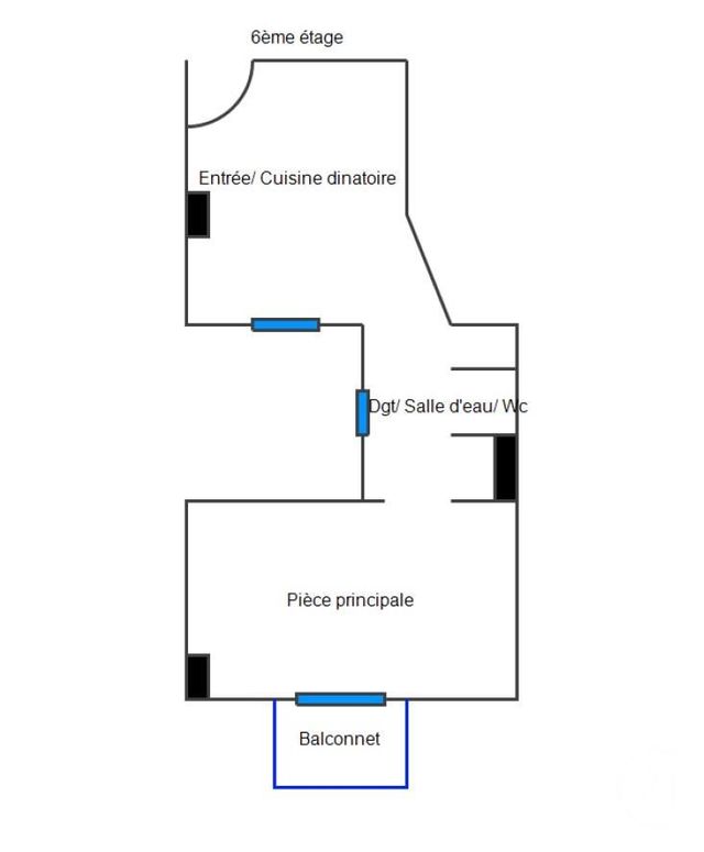Appartement F1 bis à vendre - 2 pièces - 14,55 m2 - Paris - 75010 - ILE-DE-FRANCE