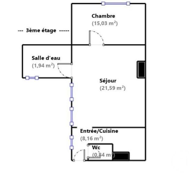 Appartement F2 &agrave; vendre - 2 pi&egrave;ces - 47,56 m2 - Paris - 75010 - ILE-DE-FRANCE