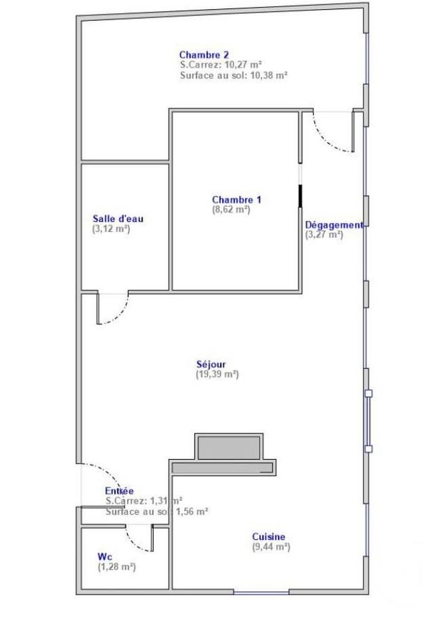 Appartement F3 &agrave; vendre - 3 pi&egrave;ces - 56,70 m2 - Paris - 75010 - ILE-DE-FRANCE