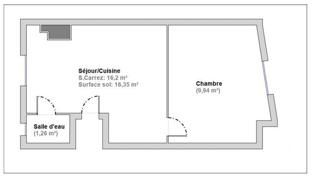 Appartement F2 &agrave; vendre - 2 pi&egrave;ces - 27,40 m2 - Paris - 75017 - ILE-DE-FRANCE