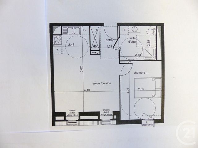 Appartement F2 &agrave; louer - 2 pi&egrave;ces - 42,36 m2 - Margny Les Compiegne - 60 - PICARDIE