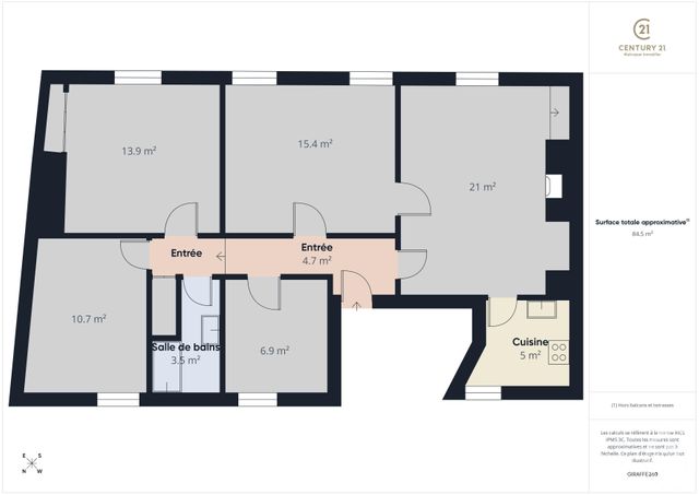 Appartement F5 à vendre - 5 pièces - 85 m2 - Chartres - 28 - CENTRE