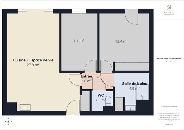 Appartement F3 &agrave; vendre - 3 pi&egrave;ces - 63 m2 - Chartres - 28 - CENTRE