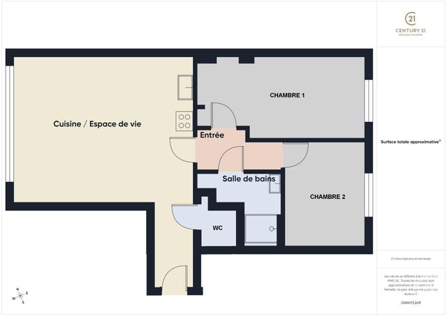 Appartement T3 &agrave; vendre - 3 pi&egrave;ces - 65,88 m2 - Chartres - 28 - CENTRE