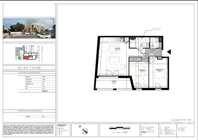 Appartement T3 à vendre - 3 pièces - 64,06 m2 - Biganos - 33 - AQUITAINE