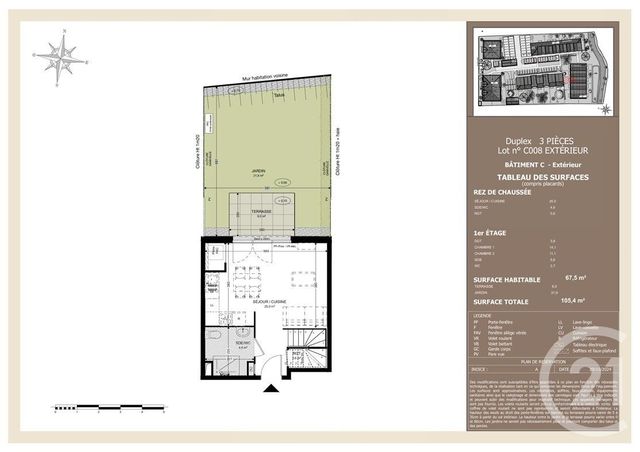 Appartement Duplex à vendre - 3 pièces - 67,50 m2 - Audenge - 33 - AQUITAINE