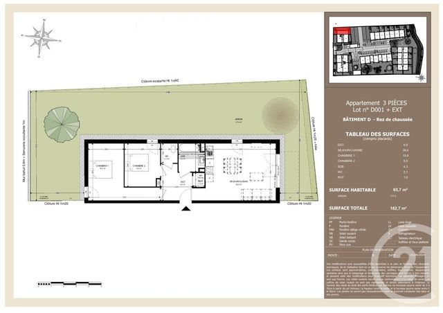 Appartement T3 à vendre - 3 pièces - 67,50 m2 - Audenge - 33 - AQUITAINE