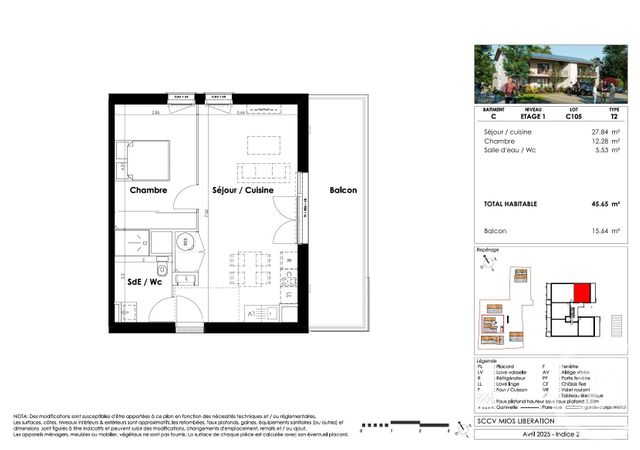 Appartement T2 &agrave; vendre - 2 pi&egrave;ces - 45,65 m2 - Mios - 33 - AQUITAINE