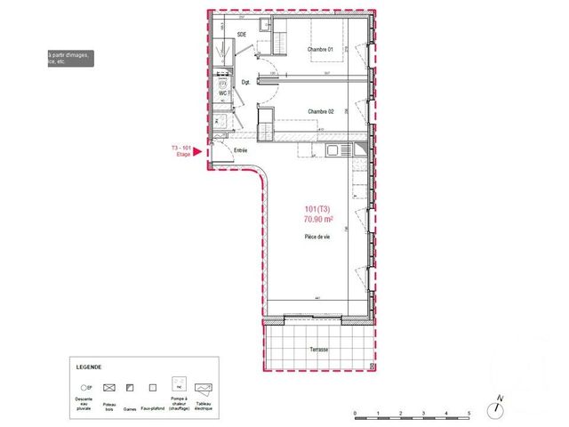 Appartement T3 &agrave; vendre - 3 pi&egrave;ces - 70,90 m2 - Puceul - 44 - PAYS-DE-LOIRE