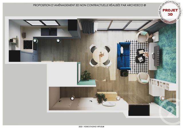 Appartement F3 à vendre - 3 pièces - 61,90 m2 - Donville Les Bains - 50 - BASSE-NORMANDIE