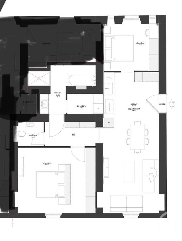 Appartement F3 &agrave; vendre - 3 pi&egrave;ces - 78,40 m2 - Pontarlier - 25 - FRANCHE-COMTE