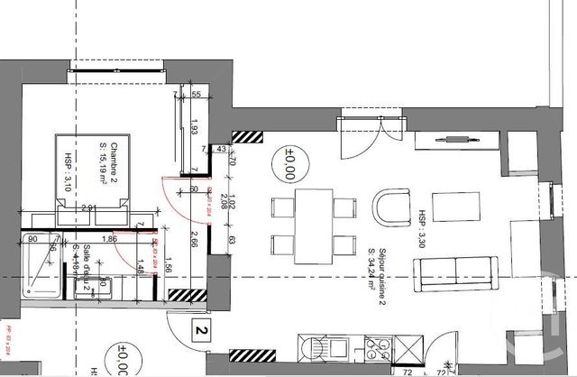 Appartement F2 &agrave; louer - 2 pi&egrave;ces - 57,44 m2 - Brive La Gaillarde - 19 - LIMOUSIN