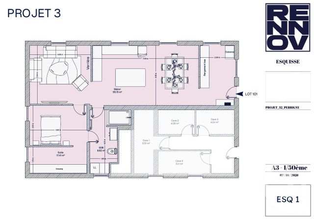 Appartement T3 &agrave; vendre - 3 pi&egrave;ces - 83,10 m2 - Perrigny - 39 - FRANCHE-COMTE