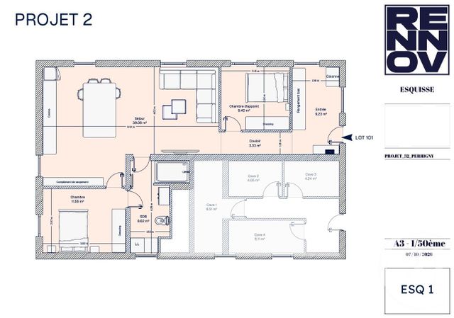 Appartement T3 &agrave; vendre - 3 pi&egrave;ces - 83,10 m2 - Perrigny - 39 - FRANCHE-COMTE