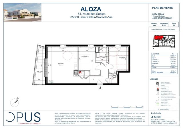 Appartement F3 &agrave; vendre - 3 pi&egrave;ces - 71 m2 - St Gilles Croix De Vie - 85 - PAYS-DE-LOIRE