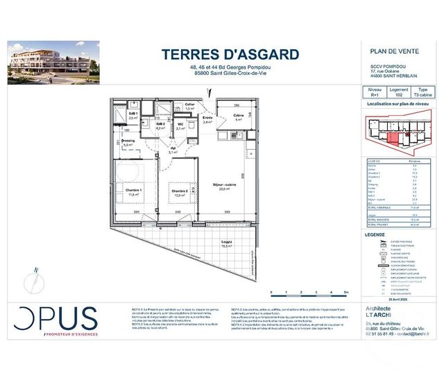 Appartement F3 bis &agrave; vendre - 3 pi&egrave;ces - 71,40 m2 - St Gilles Croix De Vie - 85 - PAYS-DE-LOIRE