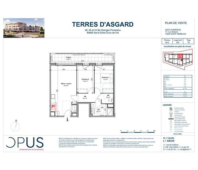 Appartement F3 &agrave; vendre - 3 pi&egrave;ces - 62,70 m2 - St Gilles Croix De Vie - 85 - PAYS-DE-LOIRE