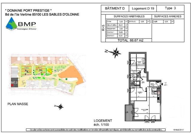 Appartement T3 à louer - 3 pièces - 66,67 m2 - Les Sables D Olonne - 85 - PAYS-DE-LOIRE