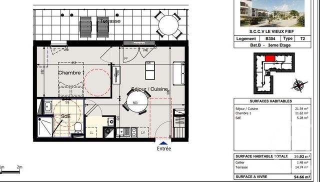 Appartement T2 &agrave; louer - 2 pi&egrave;ces - 39,92 m2 - Olonne Sur Mer - 85 - PAYS-DE-LOIRE