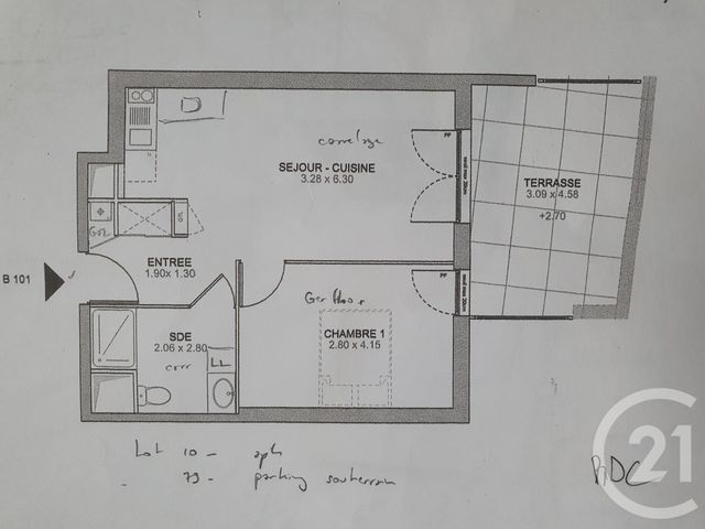 Appartement F2 &agrave; louer - 2 pi&egrave;ces - 40,15 m2 - Challans - 85 - PAYS-DE-LOIRE
