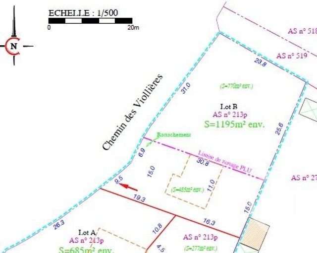 Terrain &agrave; vendre - 1195 m2 - Challans - 85 - PAYS-DE-LOIRE