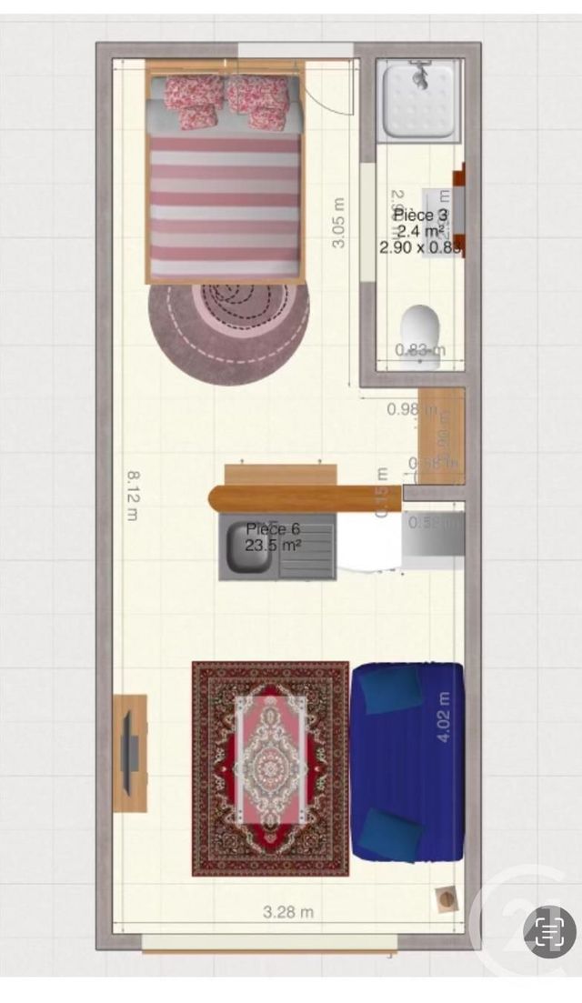 Appartement F1 &agrave; louer - 1 pi&egrave;ce - 26,58 m2 - Challans - 85 - PAYS-DE-LOIRE