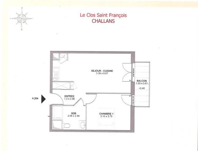 Appartement F2 &agrave; louer - 2 pi&egrave;ces - 41,49 m2 - Challans - 85 - PAYS-DE-LOIRE