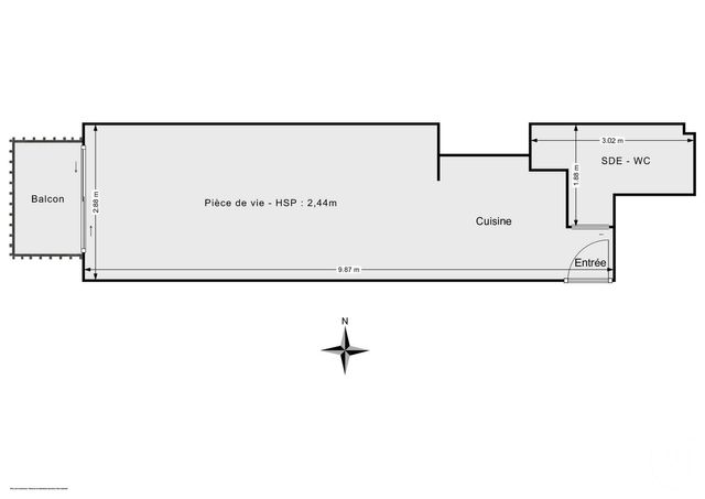 Appartement F1 à vendre - 1 pièce - 30,50 m2 - Paris - 75011 - ILE-DE-FRANCE