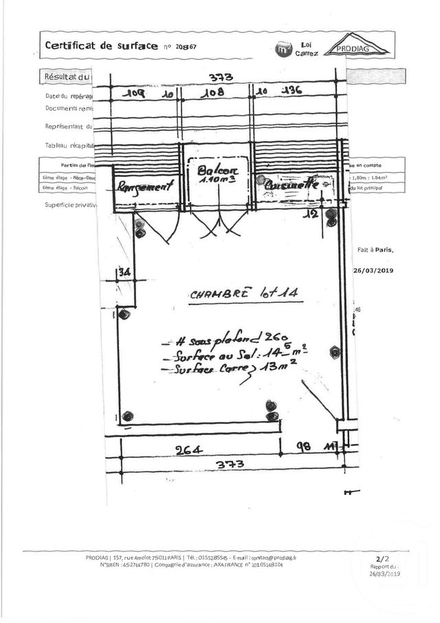 Appartement Studette &agrave; vendre - 1 pi&egrave;ce - 15,18 m2 - Paris - 75011 - ILE-DE-FRANCE