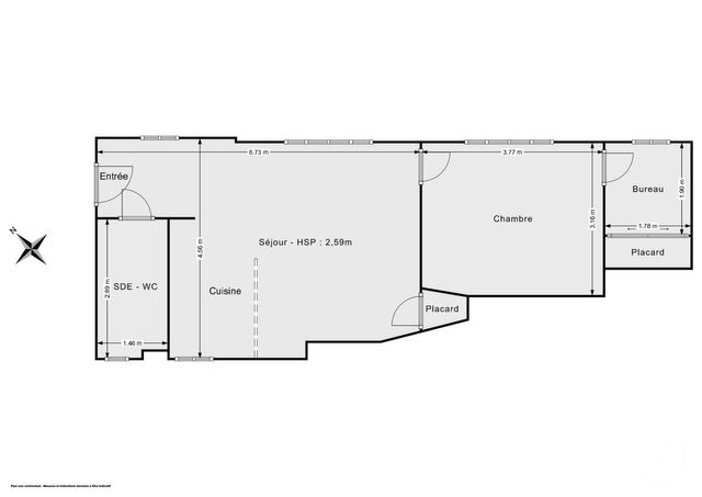 Appartement F2 bis &agrave; vendre - 3 pi&egrave;ces - 47 m2 - Paris - 75011 - ILE-DE-FRANCE