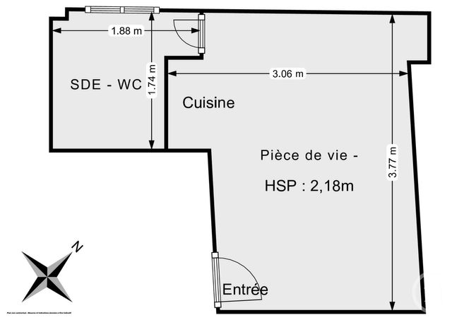 Appartement Studio &agrave; vendre - 1 pi&egrave;ce - 13,70 m2 - Paris - 75011 - ILE-DE-FRANCE