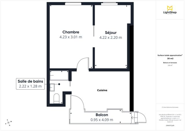 Appartement F2 &agrave; vendre - 2 pi&egrave;ces - 35,69 m2 - Paris - 75011 - ILE-DE-FRANCE