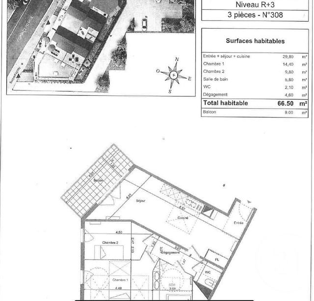 Appartement F3 &agrave; louer - 3 pi&egrave;ces - 66,50 m2 - Villejuif - 94 - ILE-DE-FRANCE