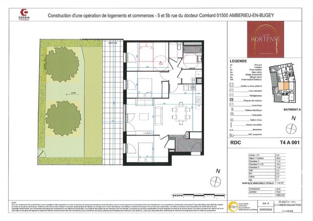 Appartement à vendre - 4 pièces - 79 m2 - Amberieu En Bugey - 01 - RHONE-ALPES