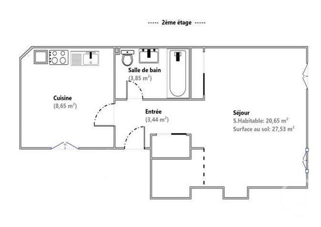 Appartement F1 &agrave; vendre - 1 pi&egrave;ce - 36,59 m2 - Brunoy - 91 - ILE-DE-FRANCE